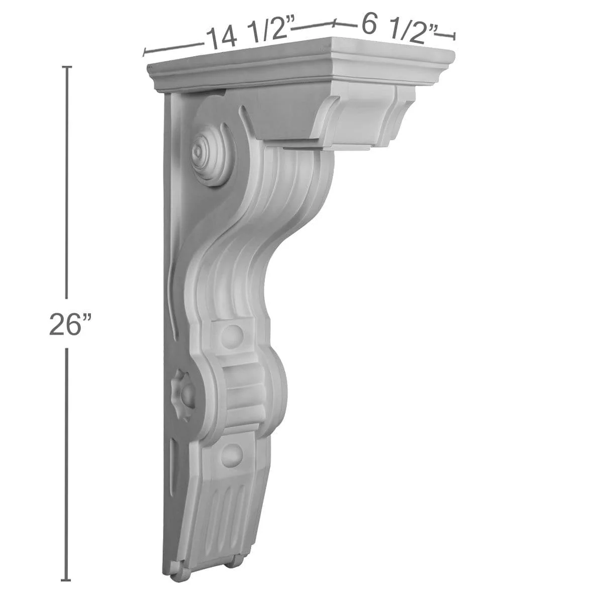 Large Corbel, 6 1/2"W x 14 1/2"D x 26"H