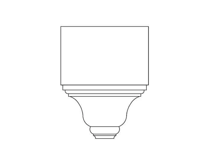 Large Crown Block (Outside Corner), 9''w x 11 1/2"h x 4 1/2''d
