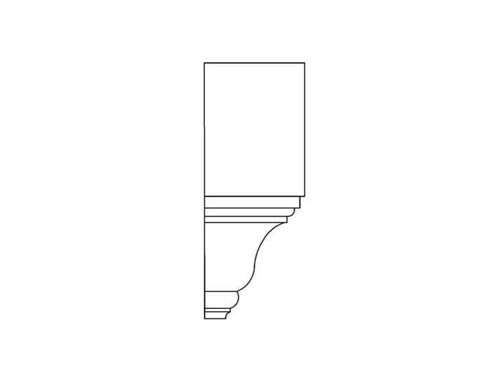 Large Crown Block(Inside Corner), 4 1/2''w x 11 1/2"h x 4 1/2''d