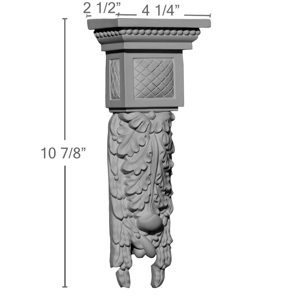 Large Drop Corbel, 4 1/4"W x 2 1/2"D x 10 7/8"H