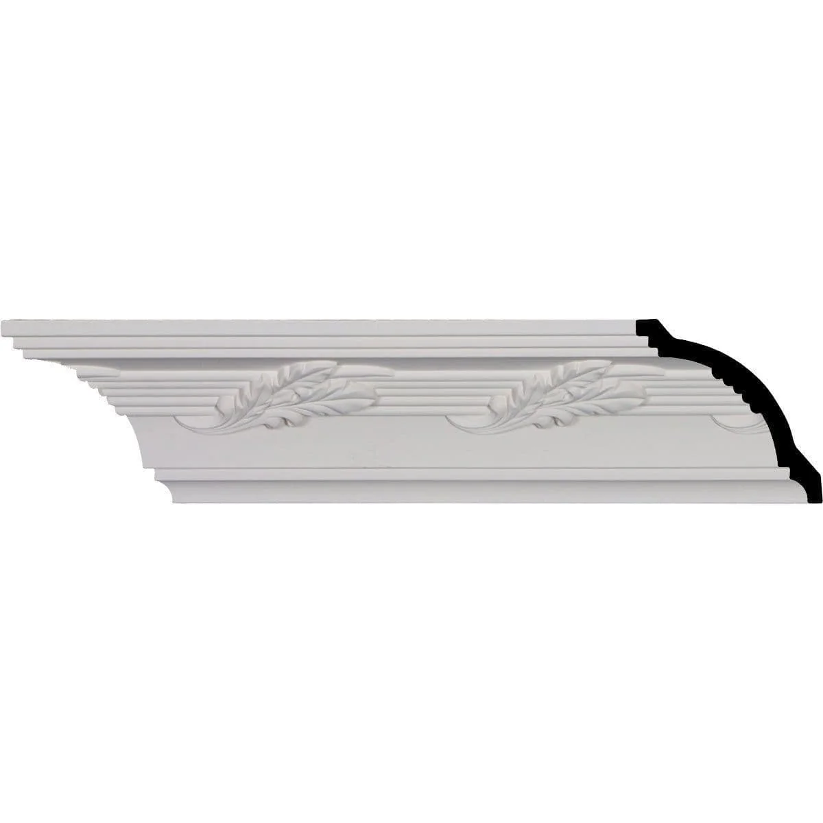 Leaf Twist Crown Moulding, 4"H x 4"P x 5 5/8"F x 94 1/2"L, (6" Repeat)