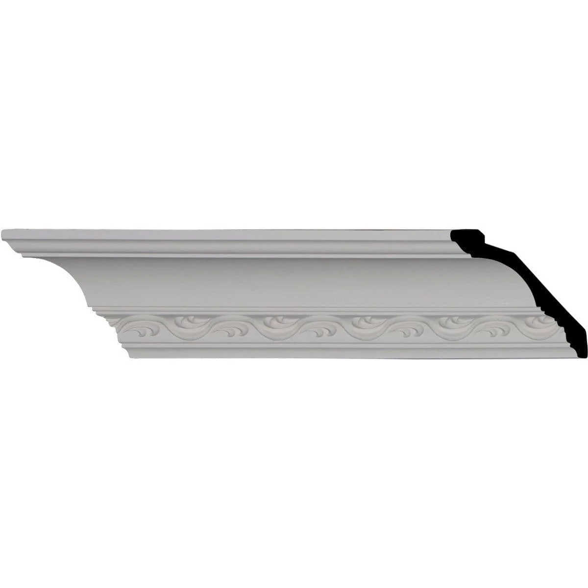 Loera Crown Moulding, 4 1/4"H x 4"P x 5 3/4"F x 94 1/2"L, (3 7/8" Repeat)