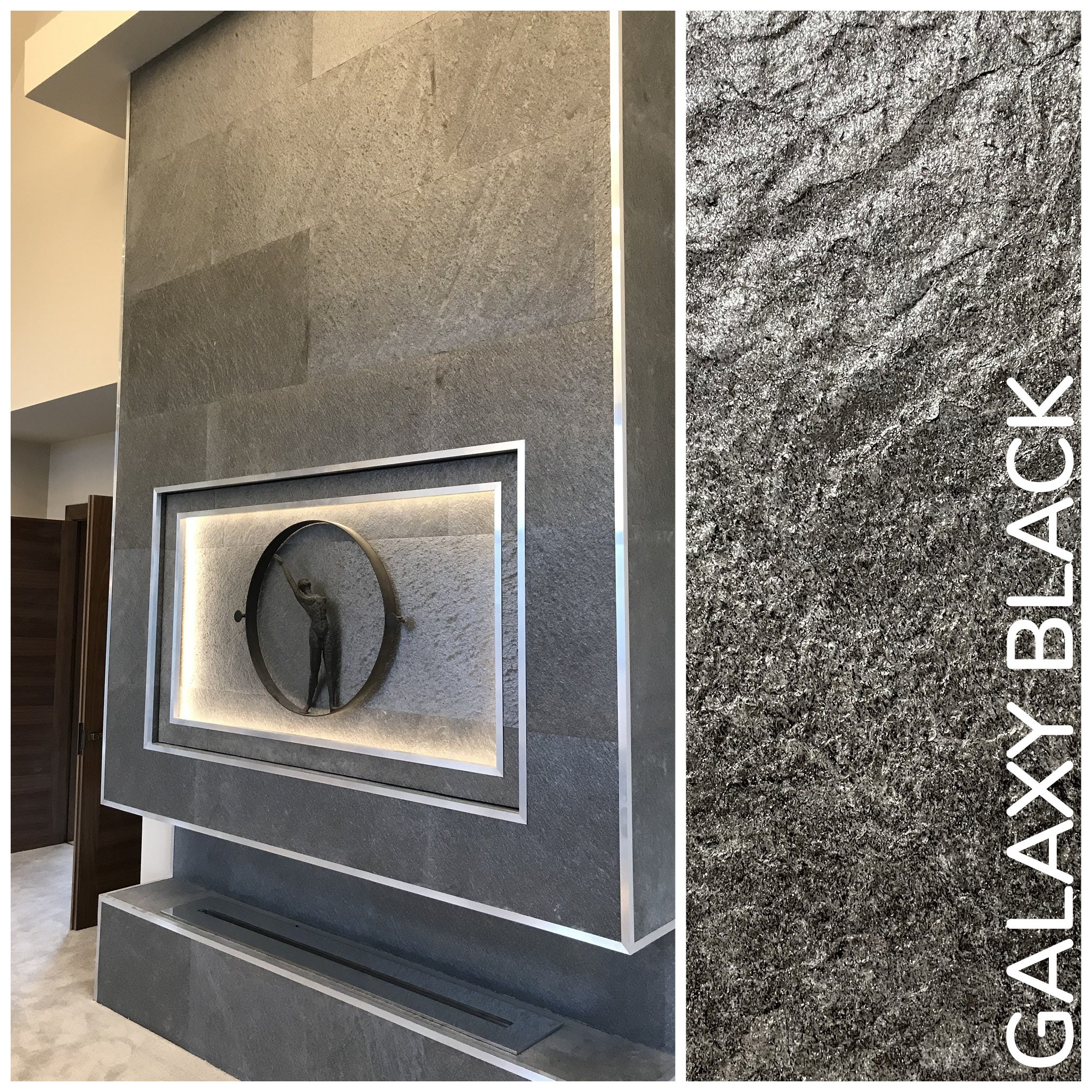 Galaxy Black, Natural Slate Veneer – 47 1/4" W x 94 1/2" L - Sold By Panel - Image 6