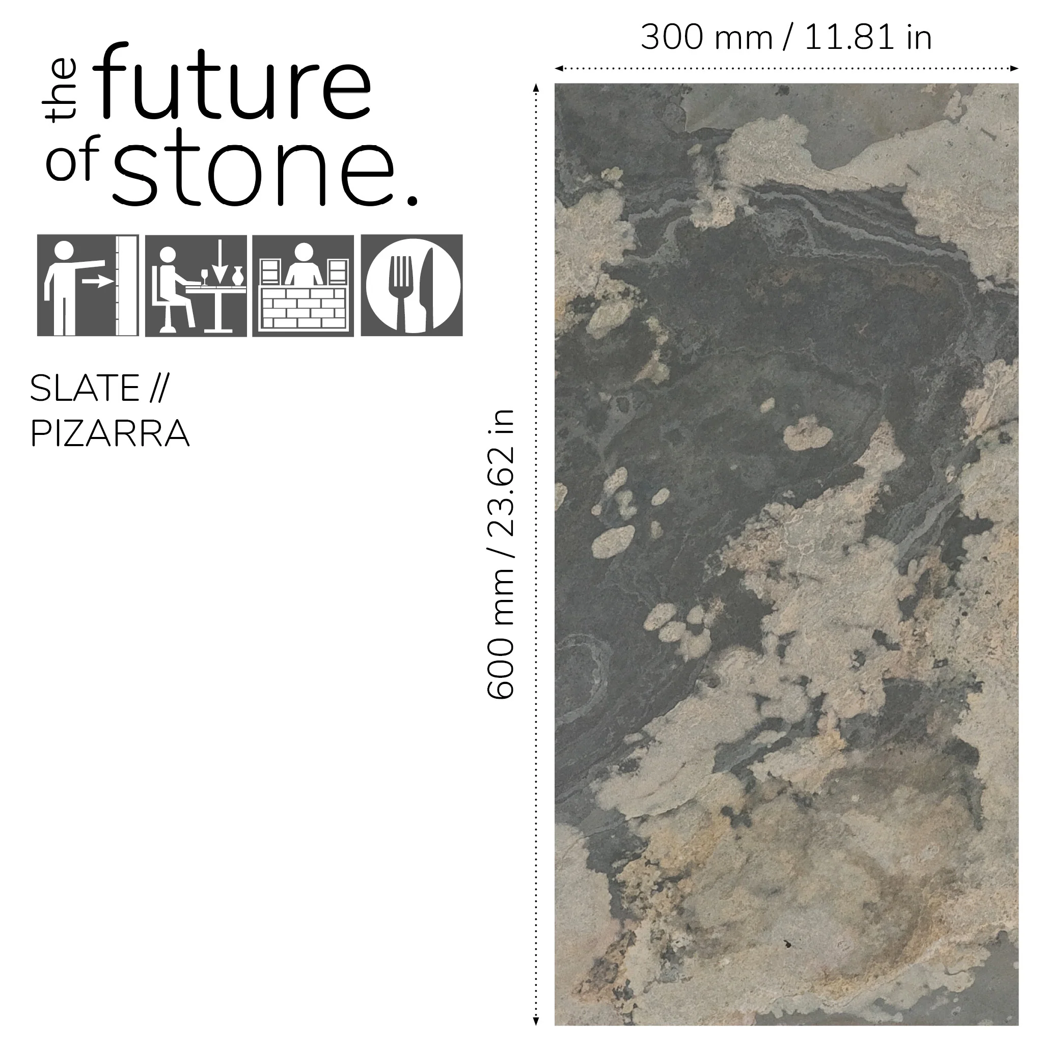 Rustique, Natural Slate Veneer – 12" W x 24" L - Sold By Panel - Image 3