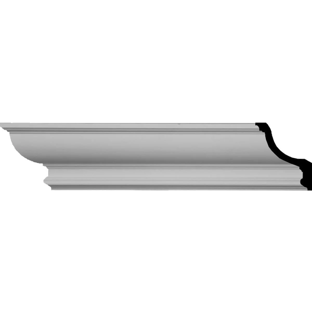 Maria Traditional Smooth Crown Moulding, 6"H x 4 1/2"P x 7 5/8"F x 94 1/2"L