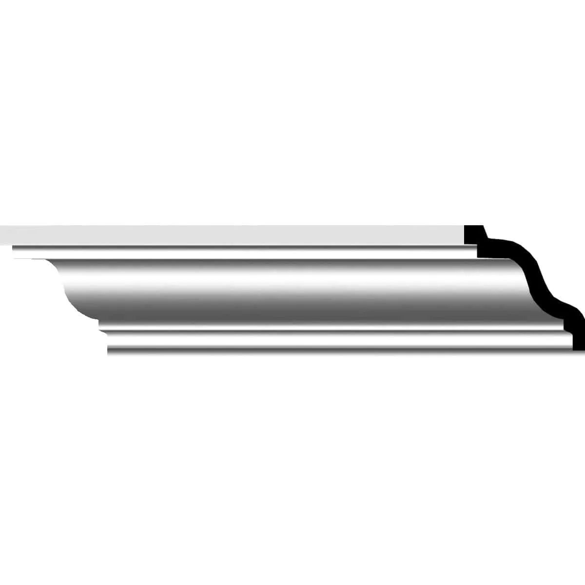 Marseille Traditional Smooth Crown Moulding, 2"H x 2"P x 2 3/4"F x 94 1/2"L