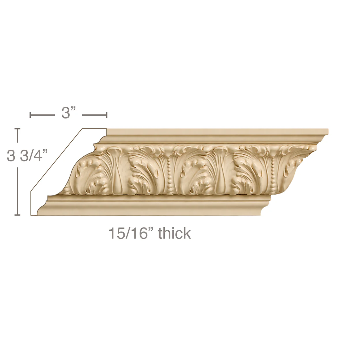 Medium Acanthus Leaf (Repeats 4 3/4), 4 3/4''w x 15/16''d