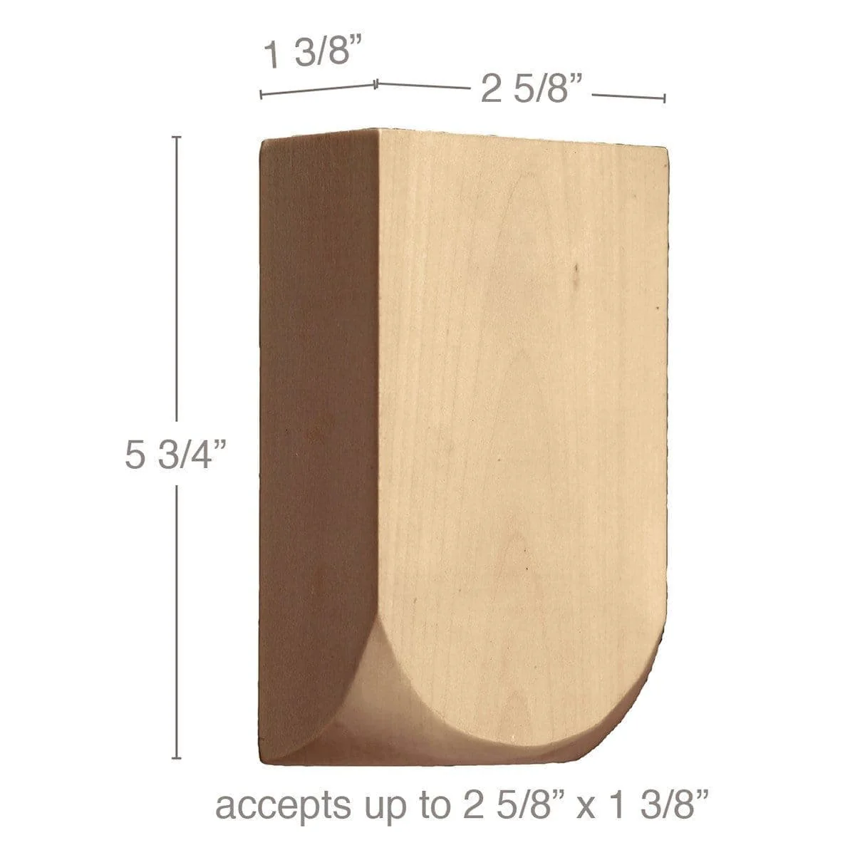 Medium End Block, 2 5/8''w x 5 3/4''h x 1 3/8''d, (accepts medium capitals), Sold 2 per package
