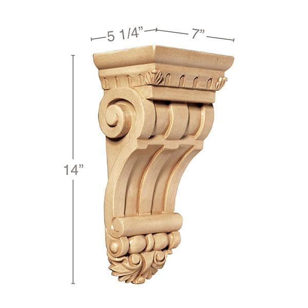 Medium Fluted Corbel, 7''w x 14''h x 5 1/4''d