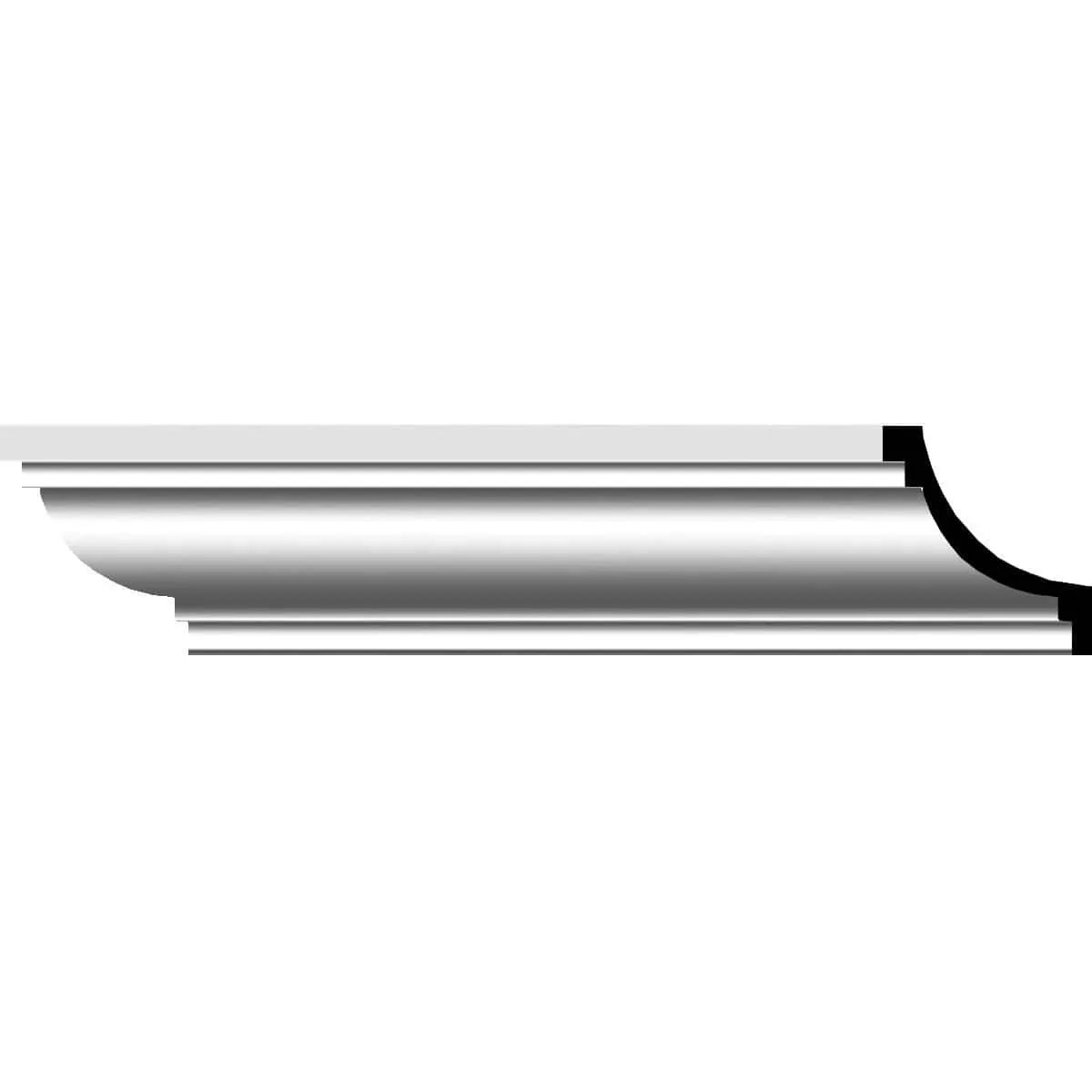 Middlesborough Traditional Smooth Crown Moulding, 2"H x 2"P x 2 3/4"F x 94 1/2"L