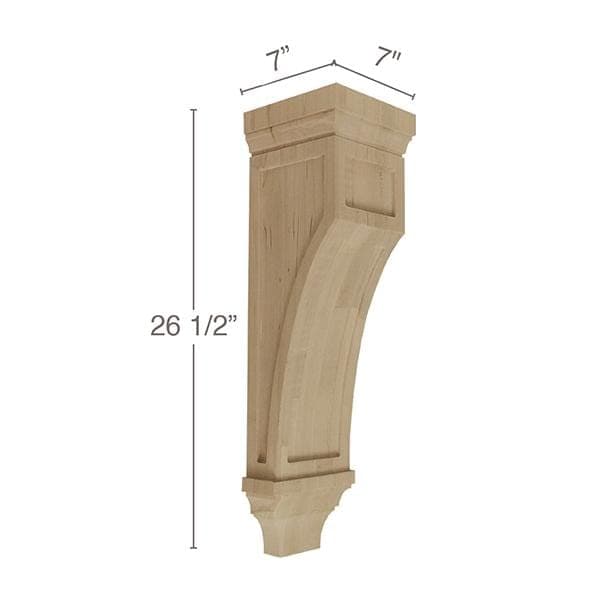 Mission Corbel, 7"w x 26 1/2"h x 7"d