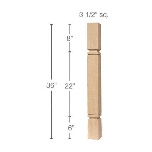 Mission Island Column, 3 1/2"sq. x 36"h