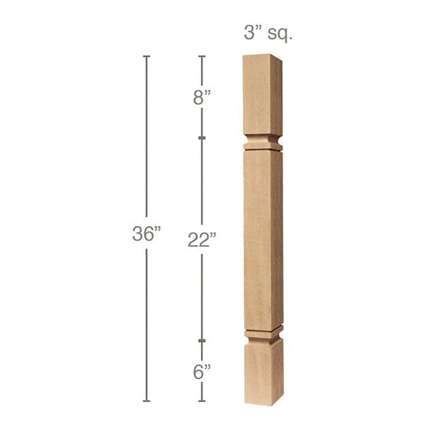 Mission Island Column, 3"sq. x 36"h