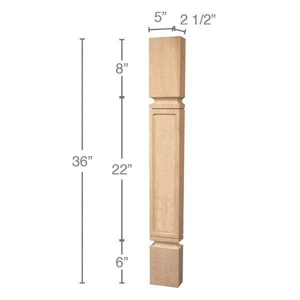 Mission Island Split Column, 5"w x 36"h x 2 3/8"d, 1 Pair