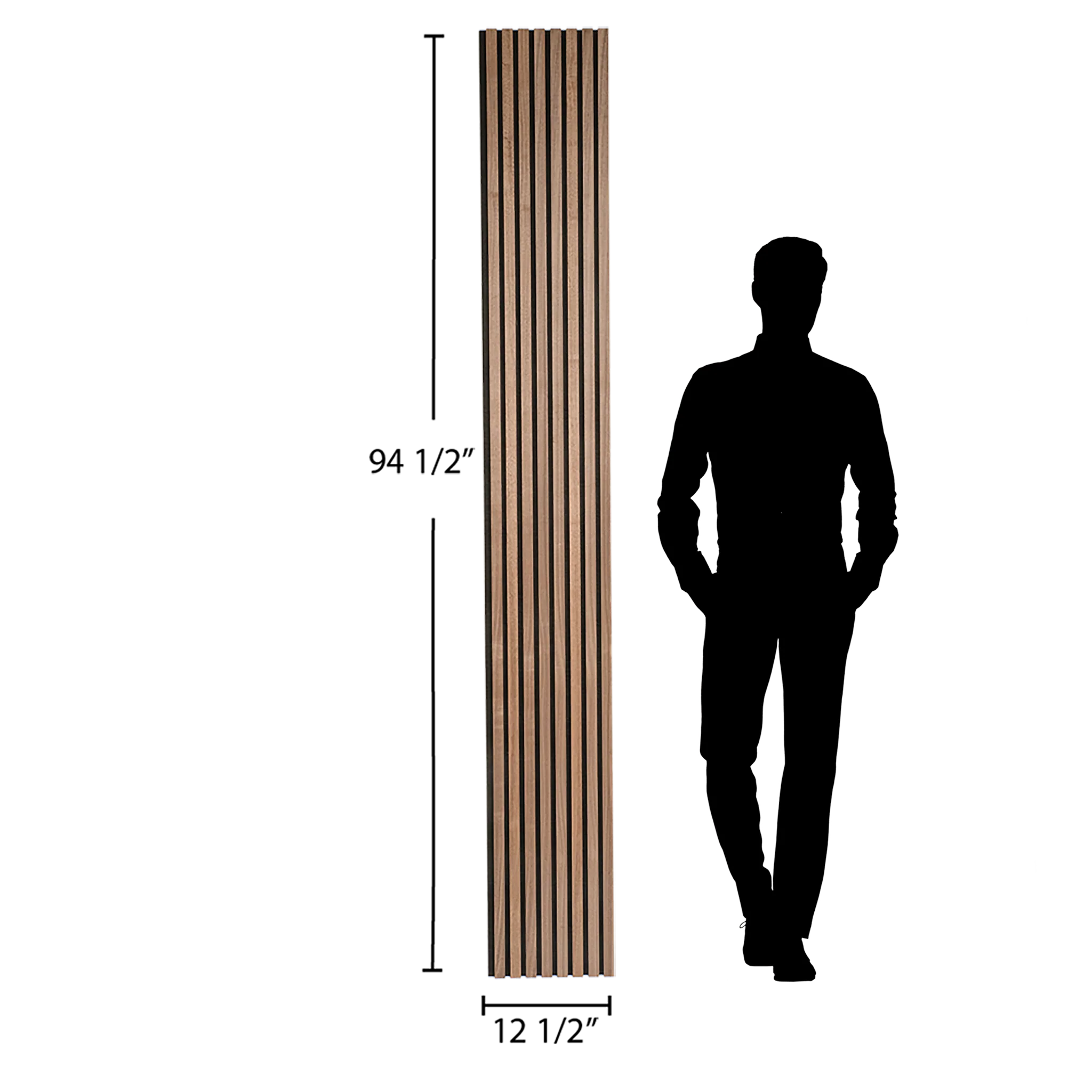 Matte Black Oak Acoustic Panel, Varnished Wood - ( 1" Wide Slats ) - Sold 2 Panels Per Carton - Image 8