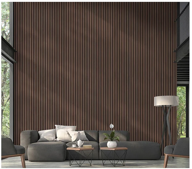 Natural Walnut Acoustic Panel, Varnished Wood (1-1/2" Wide Slats) - Sold 2 Panels Per Carton - Image 3