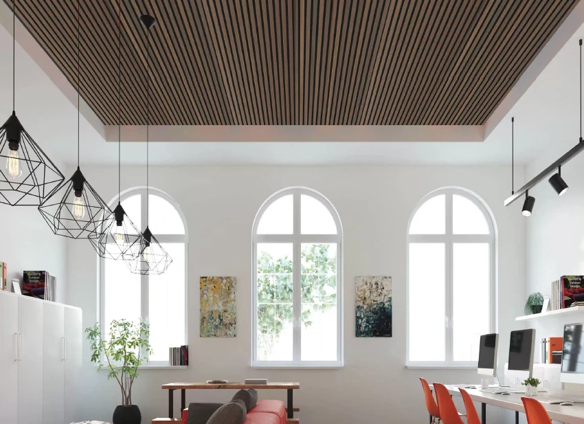 Natural Walnut Acoustic Panel, Varnished Wood (1-1/2" Wide Slats) - Sold 2 Panels Per Carton - Image 4