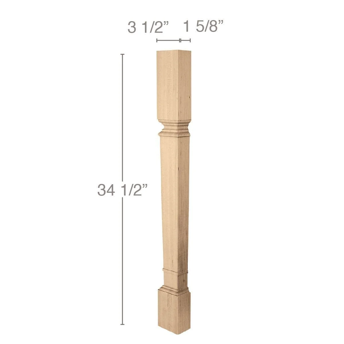 Palladian Island Column Half, 3 1/2"w x 34 1/2"h x 1 5/8"d, 1 Pair