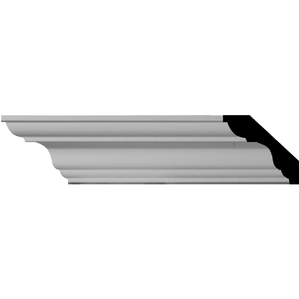 Palmetto Smooth Crown Moulding, 3"H x 3"P x 4 1/4"F x 94 1/2"L