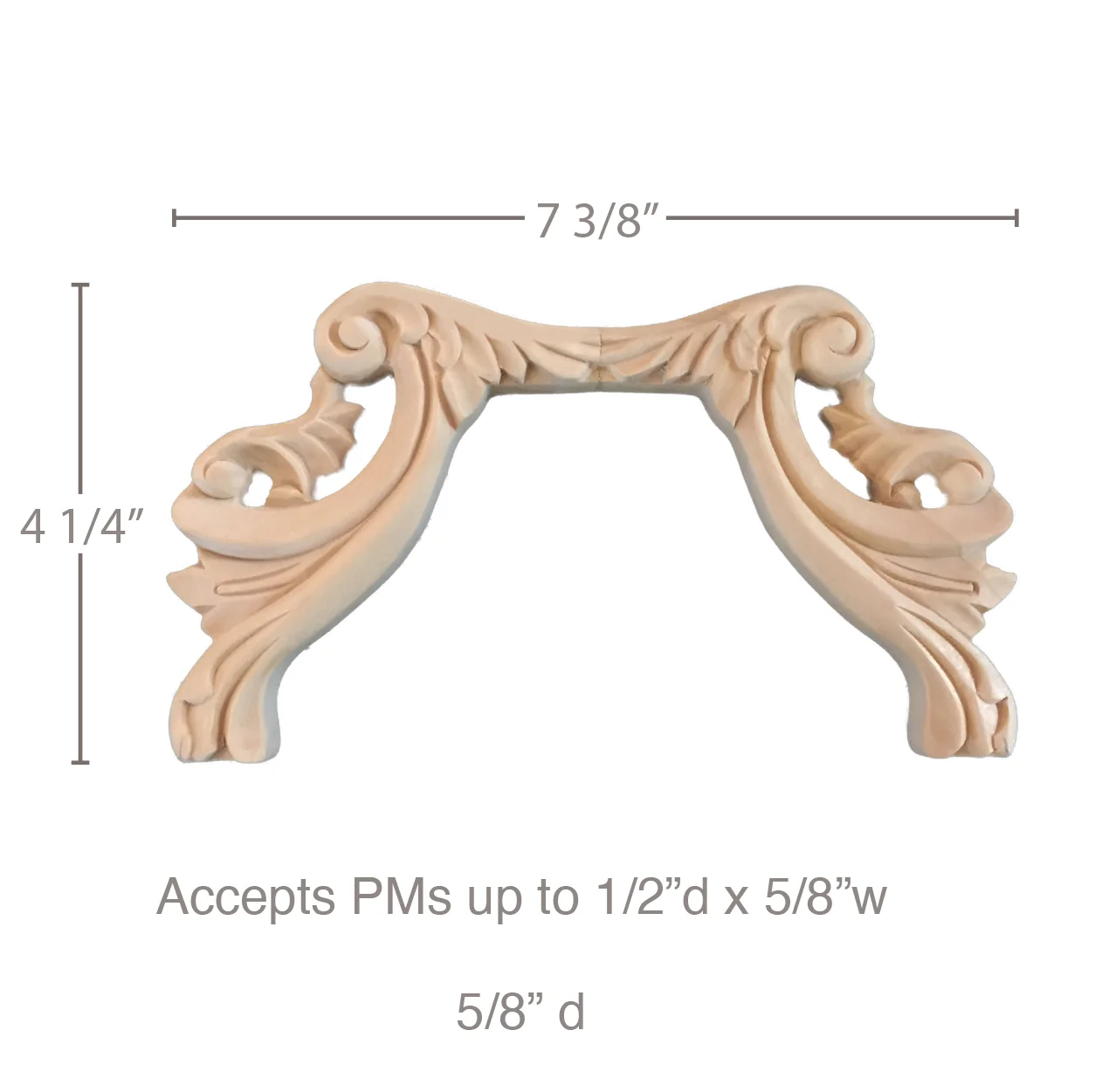 Panel Crest, 4 1/4"w x 7 3/8"d x 5/8", Pair, Resin, Ships: In 8 -12 Business Days