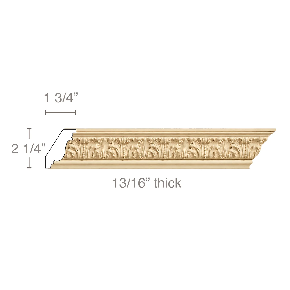 Petite Acanthus Leaf (Repeats 2 7/8), 2 3/4''w x 13/16''d