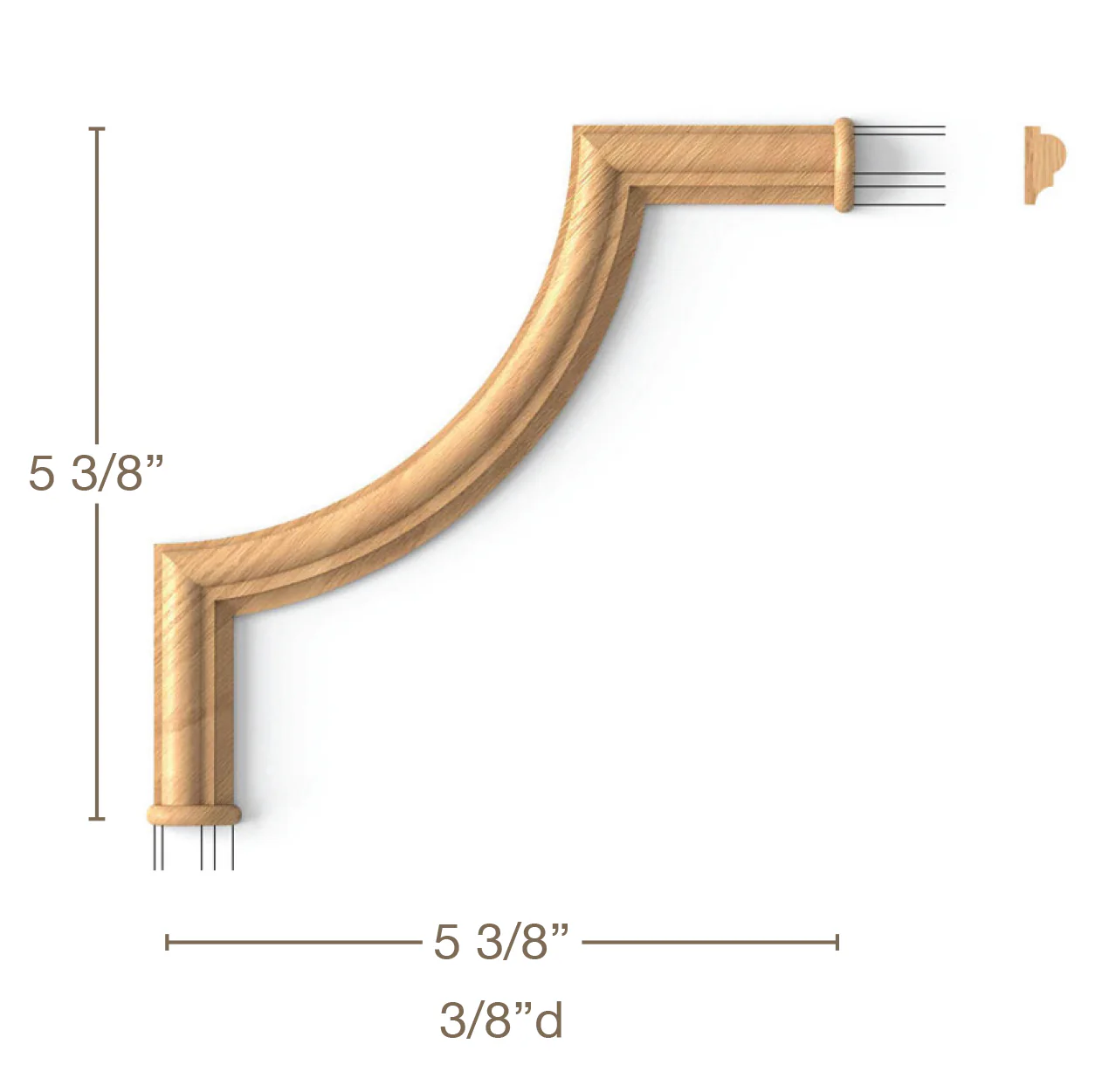 Radius Corners, Set of 4, 5 3/8"w x 5 3/8"h x 3/8"d - Image 2