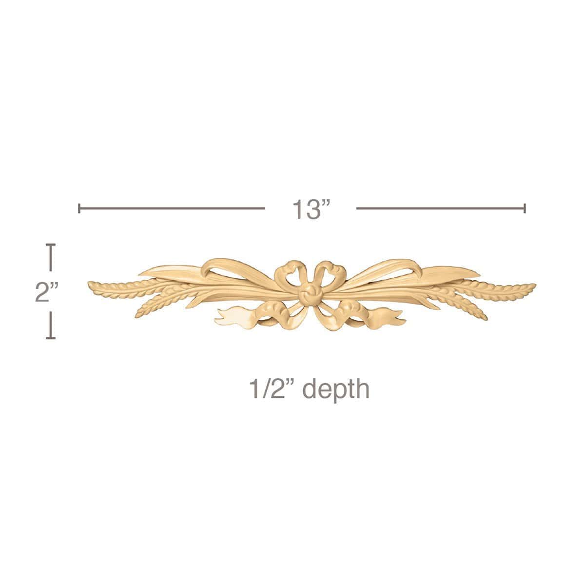 Ribbon and Wheat, 13"w x 2"h x 1/2"d