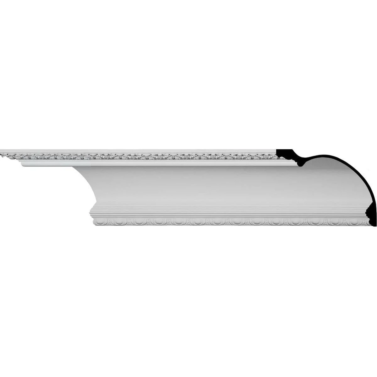 Riley Crown Moulding, 12"H x 15 3/8"P x 19 1/2"F x 94 1/2"L