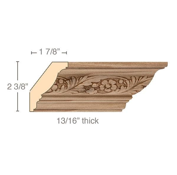 Running Leaf Cornice, 3"w x 13/16"d