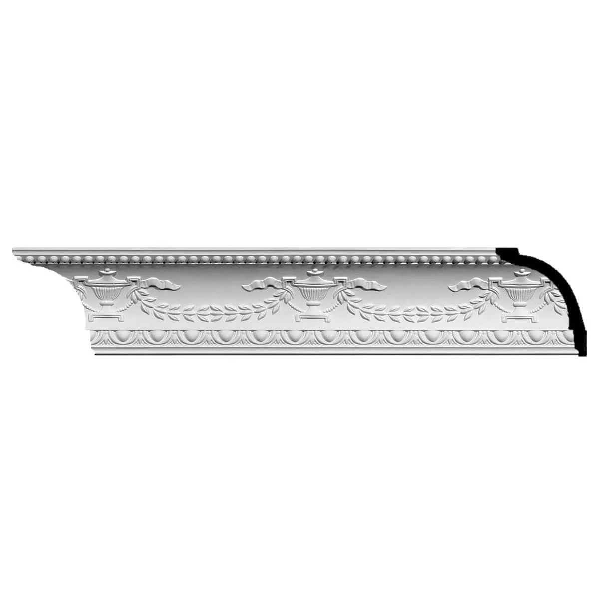 Salem Federal Crown Moulding, 5 1/8"H x 4 1/4"P x 6 3/4"F x 94 1/2"L