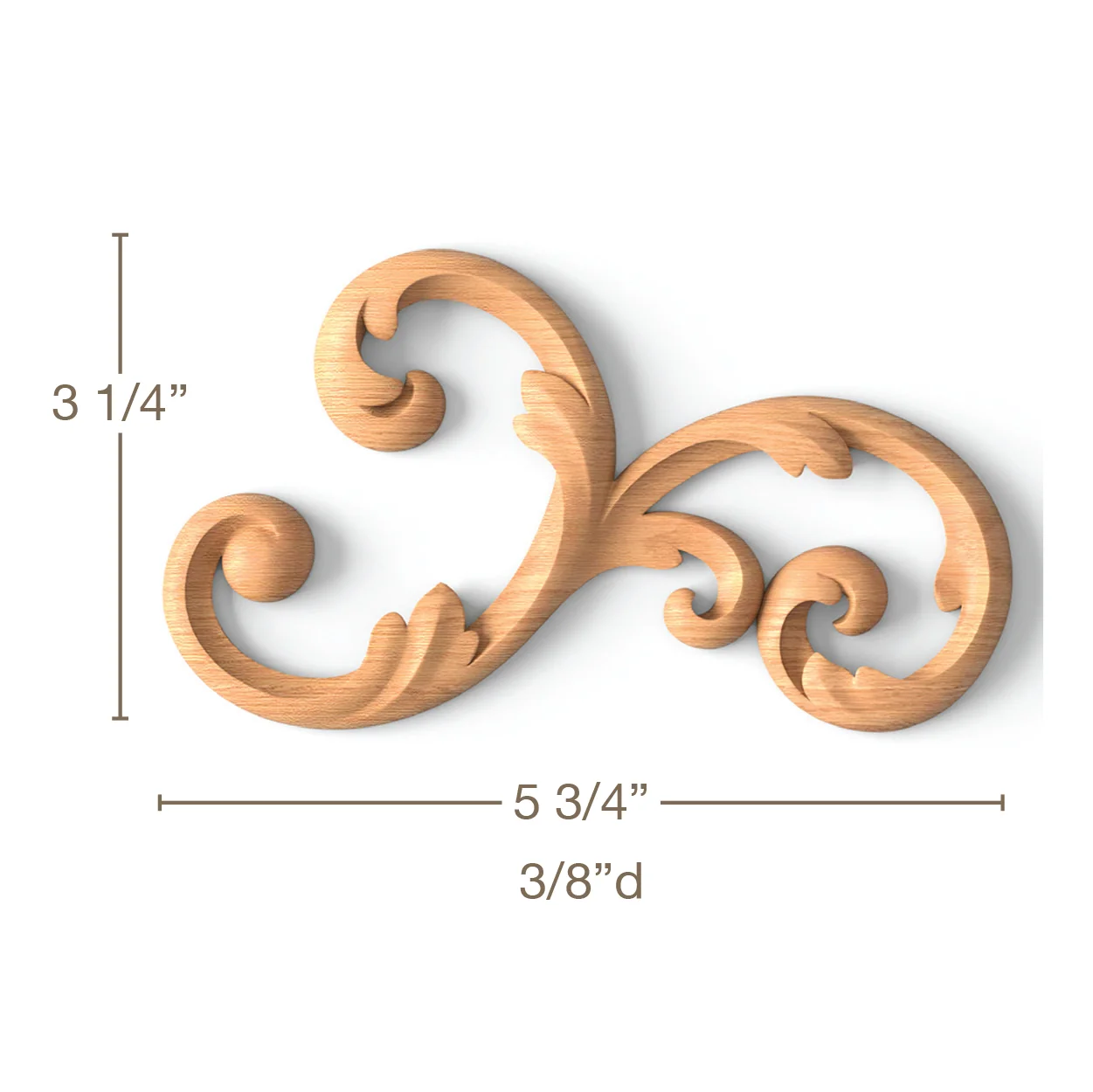 Scrolled Filigree, Left & Right Pair, 5 3/4"w x 3 1/4"h x 3/8"d - Image 3