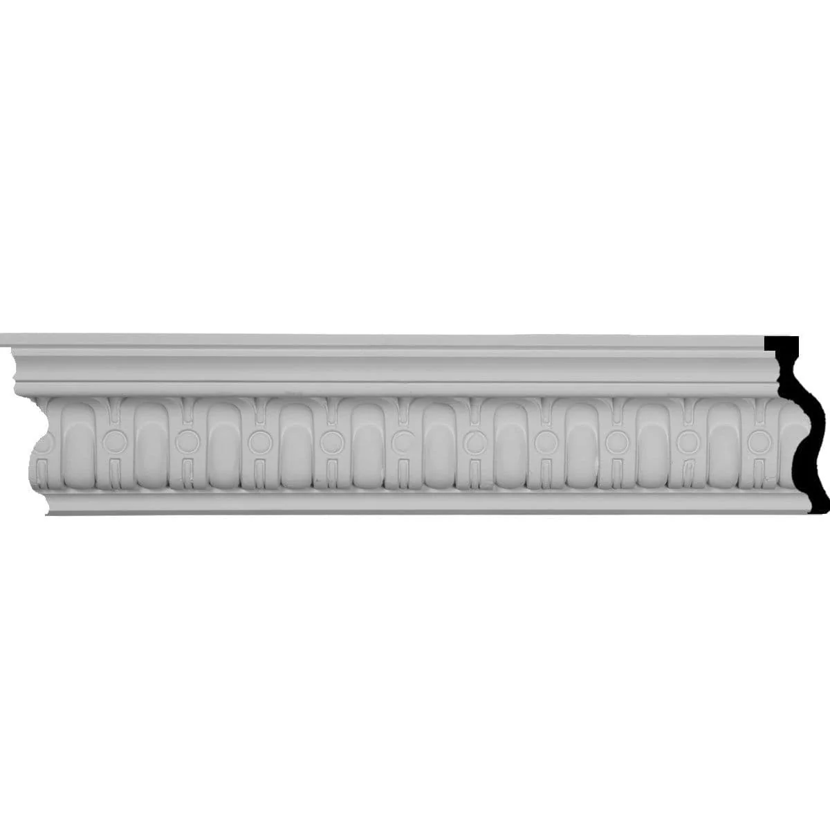 Sequential Crown Moulding, 2 1/8"H x 4"P x 4 1/2"F x 94 1/2"L, (1 5/8" Repeat)
