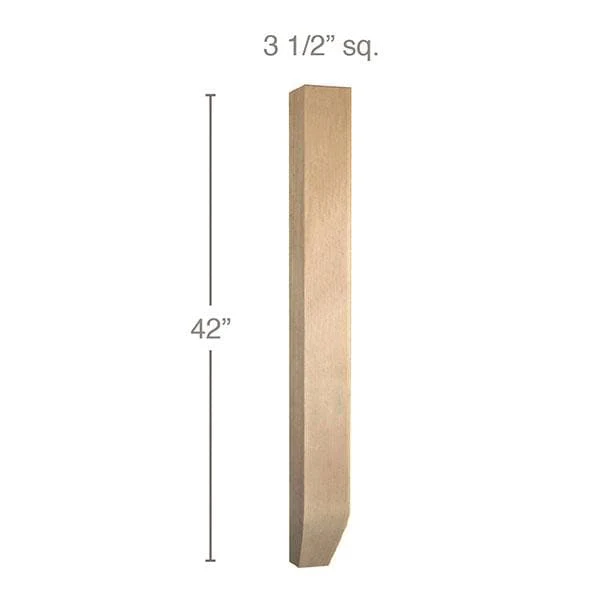 Shaker Tapered Square Bar Column, 3 1/2"sq. x 42"h