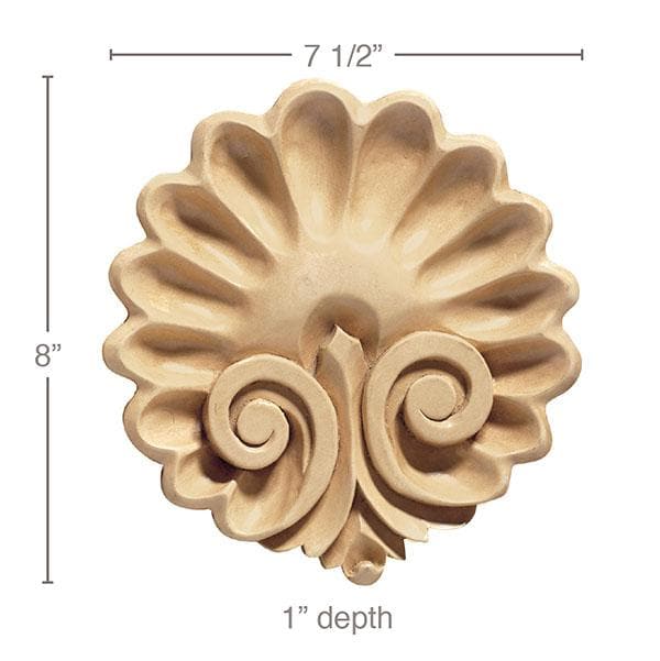 Shell Center, 7 1/2''w x 8''h x 1''d