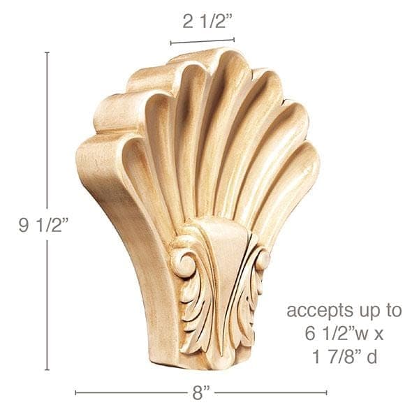 Shell Keystone , 8''w x 9 1/2''h x 2 1/2''d