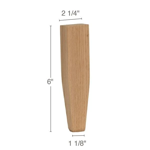 Square Leg, 2  1/4"sq. x 6"h