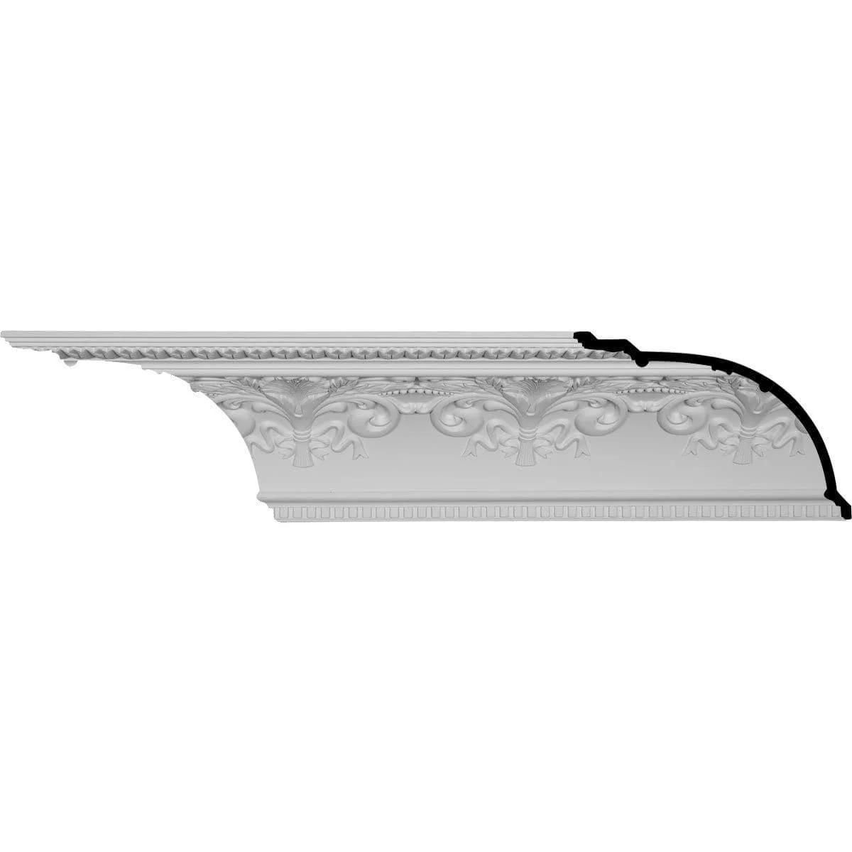 Sydney Crown Moulding, 11 3/8"H x 16"P x 19 5/8"F x 94 1/2"L