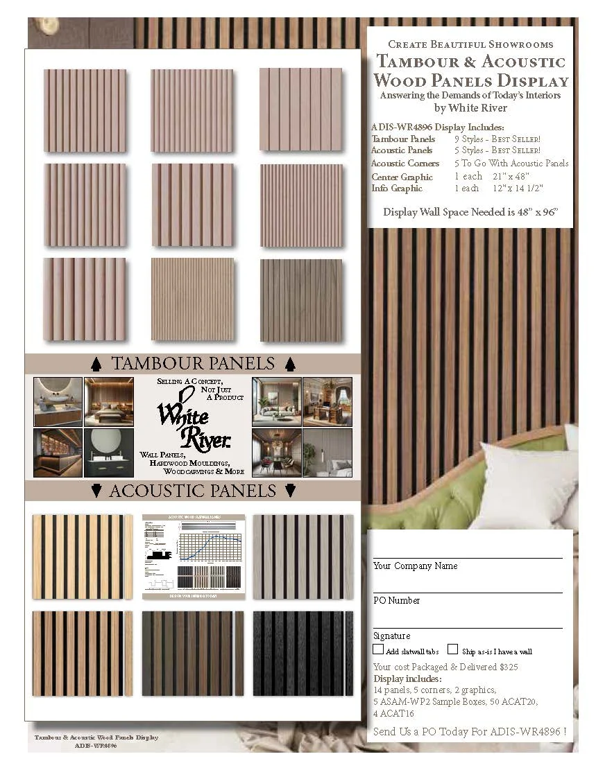 Tambour & Acoustic Wood Panels Display - All packaged & delivered for just $325!