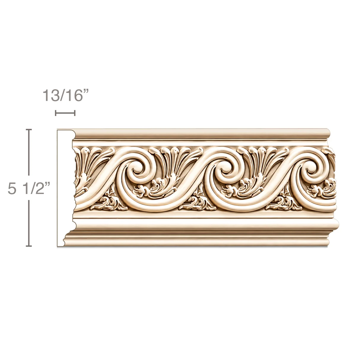 The Vitruvian Wave (Repeats 3 1/2 MT=7/8), 5 1/2''w x 13/16''d