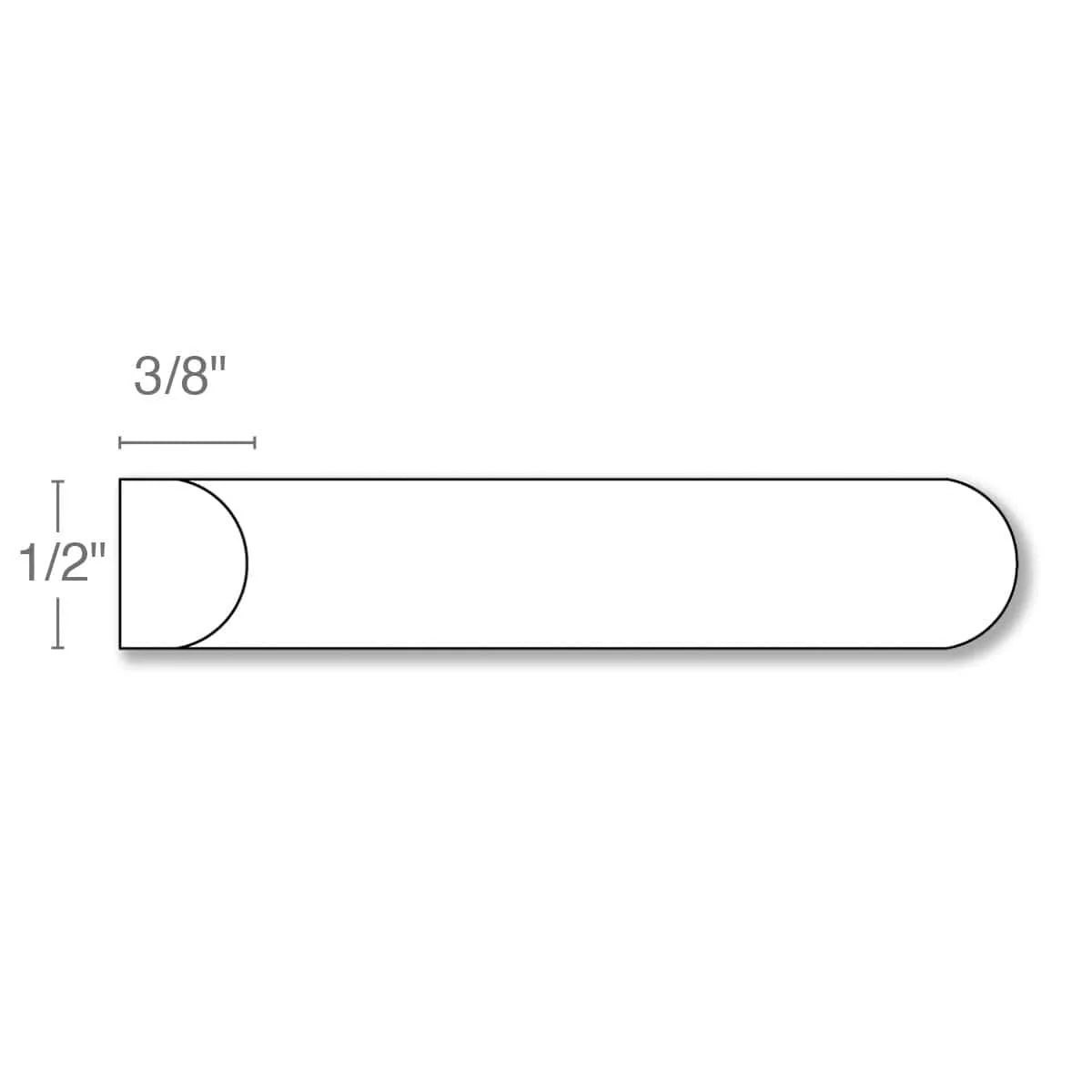 Traditional Panel Molding, 1/2''w x 3/8''d