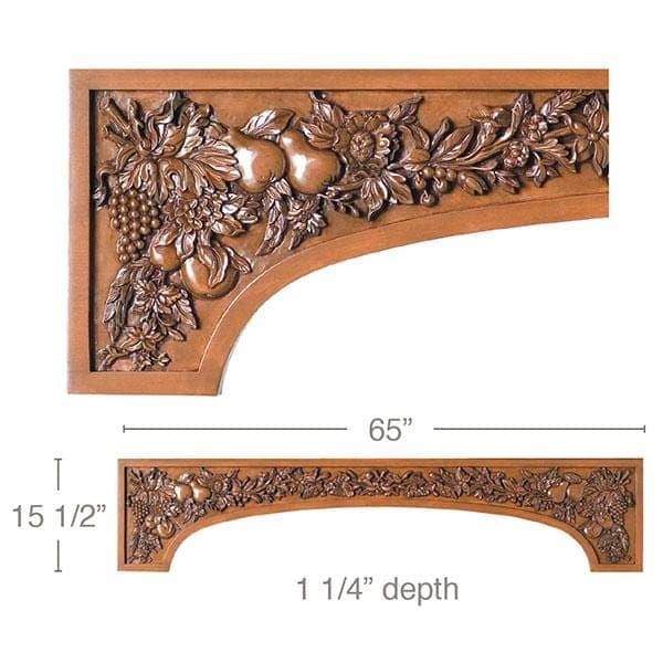 Tuscan Country Rangehood, 65''w x 15 1/2''h x 1 1/4''d